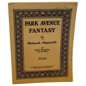 Park Avenue Fantasy by Malneck-Signorelli 1935 Piano Sheet Music Robbins Music